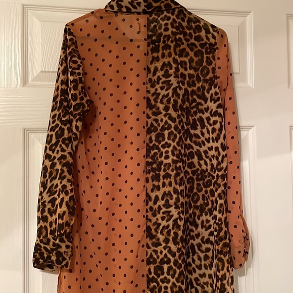 Color Block Button Up Duster - Picture 3 of 4